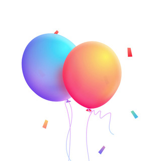 彩色卡通气球装饰愚人节PNG素材愚人节元素